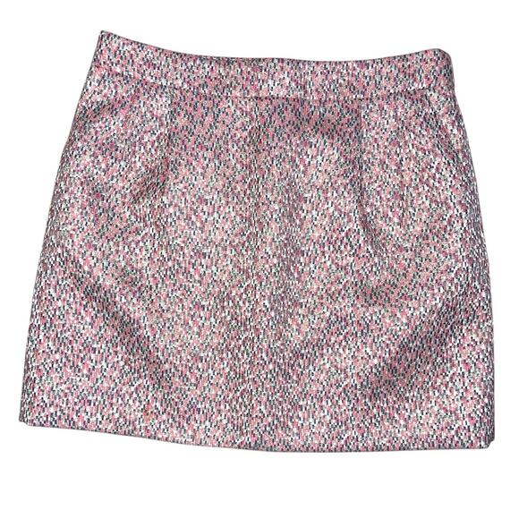 J.Crew Gold Sparkle Pink Tweed Mini Skirt size 6 - Picture 1 of 7